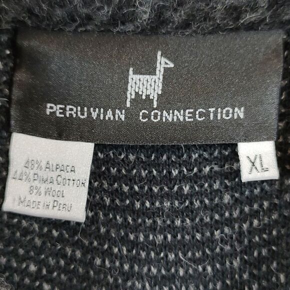 Peruvian Connection Button Down Sweater Jacket Alpaca Blend Size XL - Picture 2 of 14